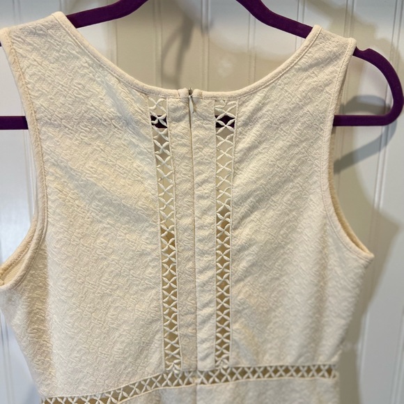Cream Fitted Cut Out Mini Dress Size M - Picture 6 of 8